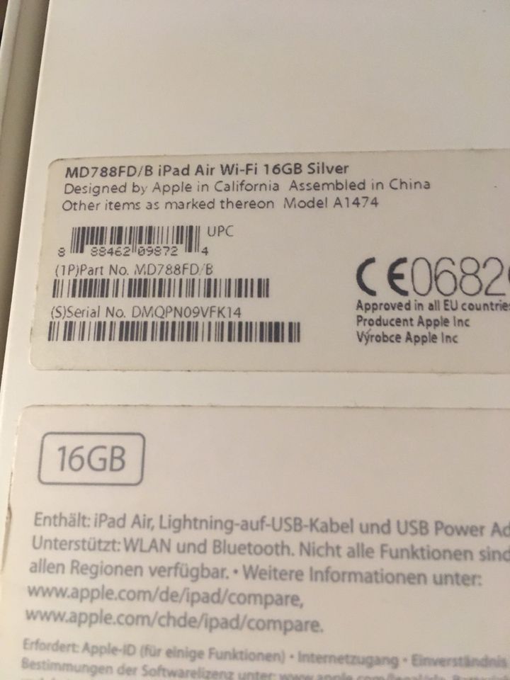 Apple ipad air wi-fi 16 gb in Bottrop