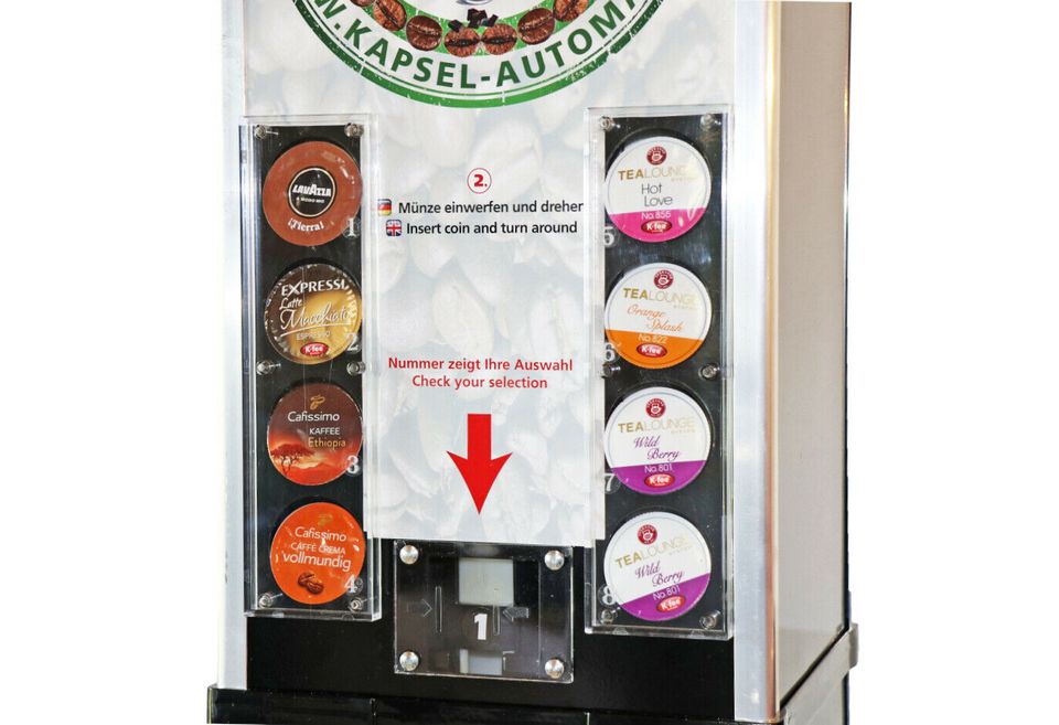 Kaffeekapseln Verkaufsautomat Kaffee Münzautomat, ohne Elektronik in Efringen-Kirchen