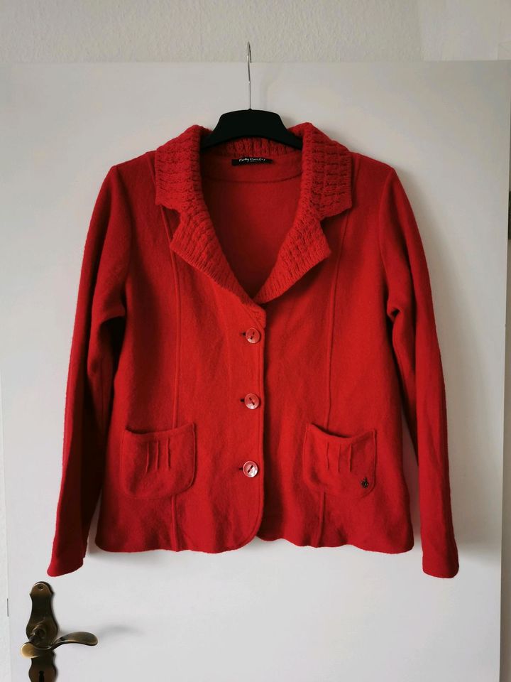 Betty Barclay Jacke Blazer Strickjacke 100% Wolle rot Gr. 44 in Minden