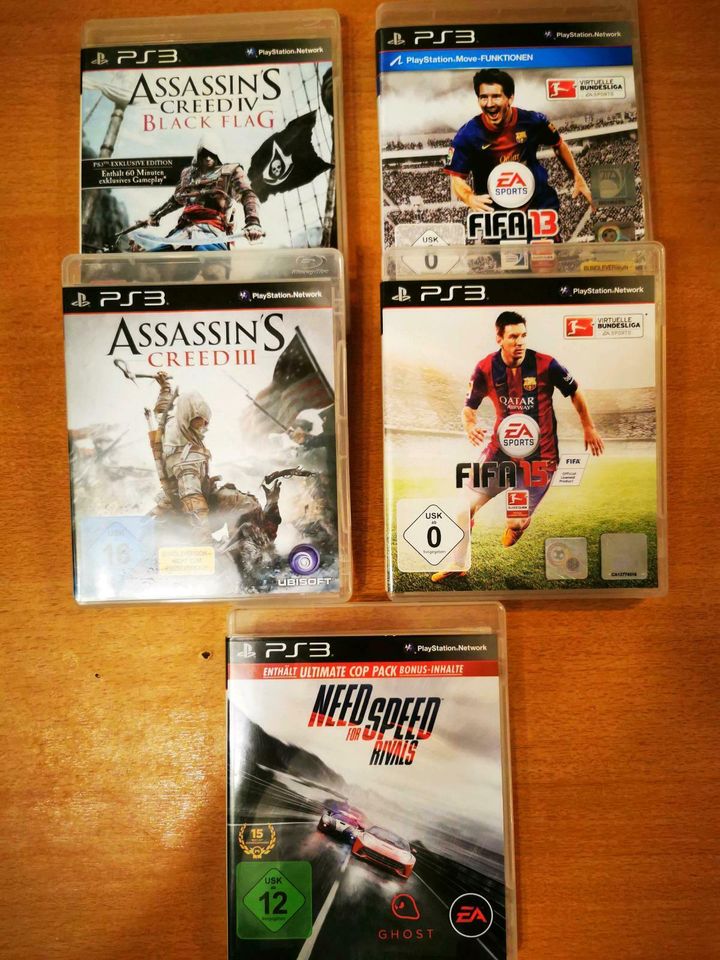 PS3 Spiele (2x Fifa, 2x Assassin's Creed, 1x NFS) in Berlin