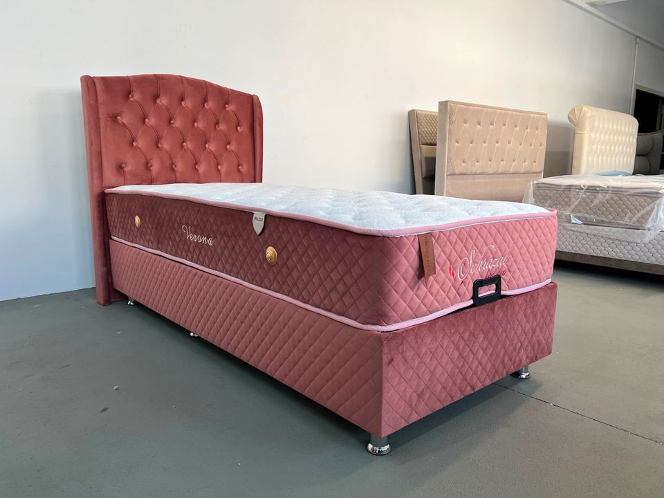 Sofort verfügbar/Neu/Samt/Boxspringbett/Einzelbett/Bett/Lila/Pink in Berlin