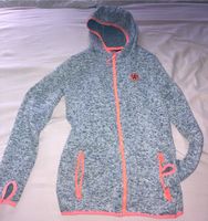 Schicke Sweater-Jacke, grau orange abgesetzt, Gr 158 Berlin - Wilmersdorf Vorschau