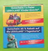 Legoland Gutschein 1 Kind freier Eintritt /4 x 60% auf Tageskarte Koblenz - Güls Vorschau