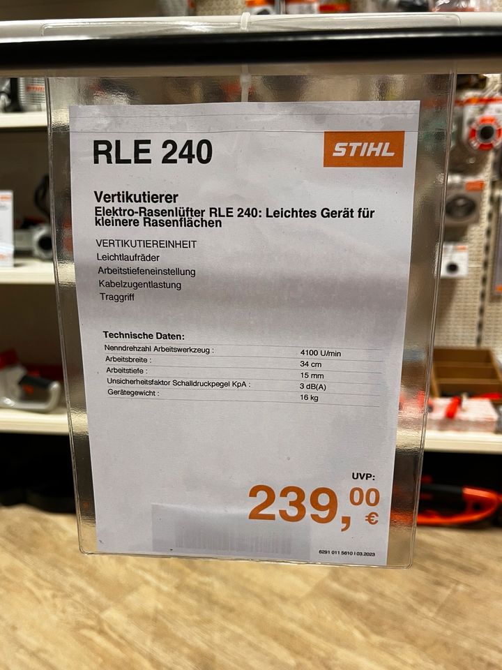 STIHL RLE 240 Vertikutierer Aktion Rasenlüfter in Haselünne