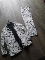 Damenanzug Kombi Jeansanzug Hose Jacke Bluse weiß/grau Gr. 44 Hessen - Braunfels Vorschau