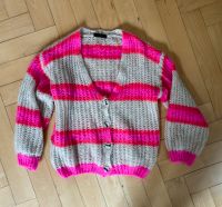 Cardigan Grobstrick Neon pink Mohair Blockstreifen orange beige Bonn - Bonn-Zentrum Vorschau