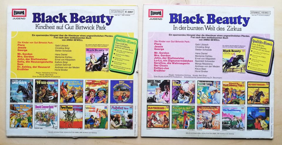 Black Beauty Folgen 1 2 3 4 komplett! EUROPA Hörspiel LP in Lienen