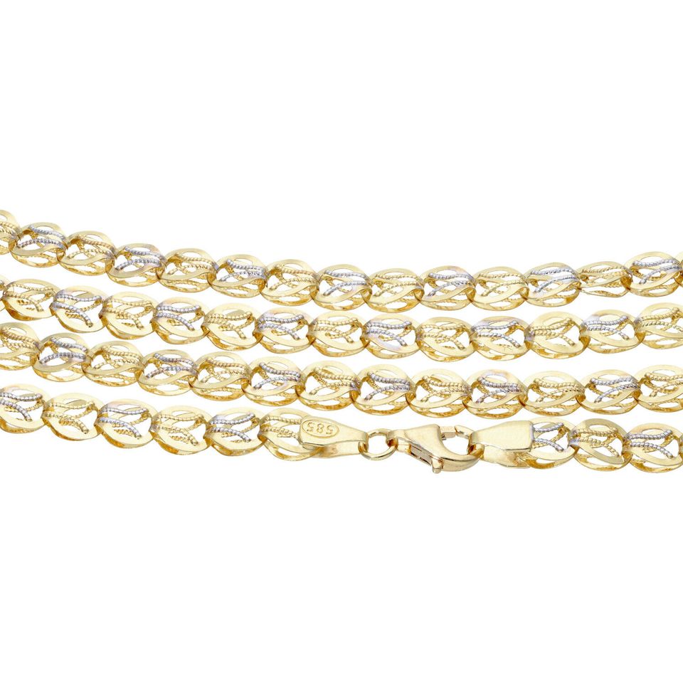 Goldkette Collier Halskette 585 14K ECHT GOLD Bicolor Weissgold 5mm 45cm NEU Goldkette Halskette Schmuck Massiv Goldschmuck Viele weitere Angebote mit Finanzierung Ratenzahlung im Shop sensburg-aurum in Berlin