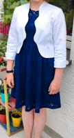 Blaues Kleid mit Pailletten und weißen Bolero Gr. 34 Nordrhein-Westfalen - Breckerfeld Vorschau