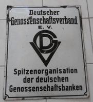 altes Emailschild Emailleschild Schild Genossenschaftsbank Sachsen - Roßwein Vorschau