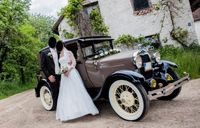 Hochzeitsauto Oldtimer + NEU: HD Drohnenfotos Hochzeit Brautauto Bayern - Gachenbach Vorschau