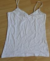 Spaghetti- / Trägershirt weiß mit rosa Streifen Gr. 42 Rheinland-Pfalz - Lingenfeld Vorschau