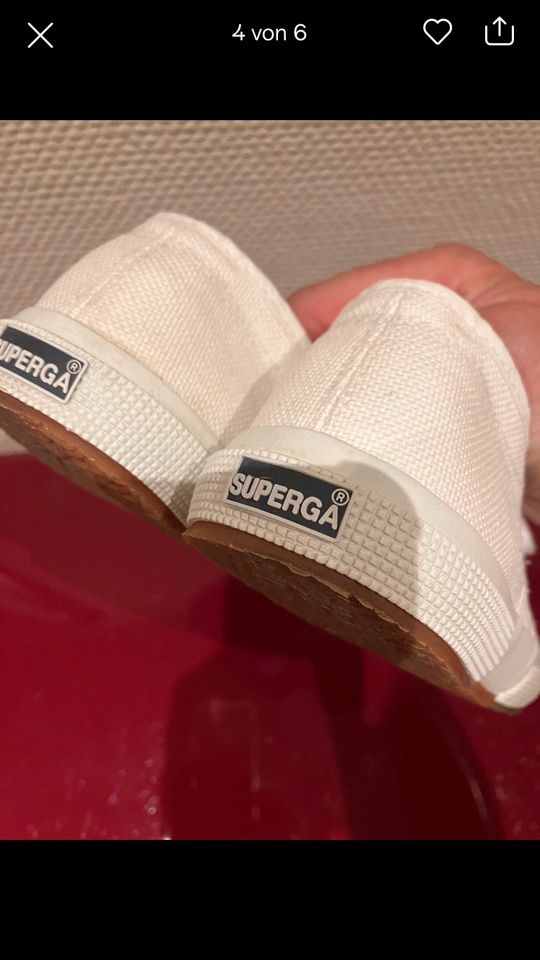 Superga Stoff Turnschuhe Sneaker Weiß Gr 32 in Regenstauf