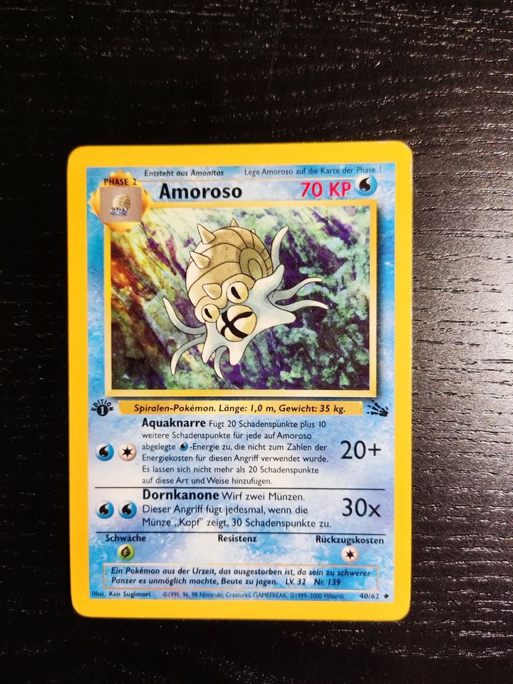 Pokémon Sammelkarte Amoroso, First Edition, Fossil-Edition in Chemnitz