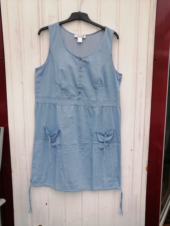 Collection Damen Kleid Sommerkleid 44 Trägerkleid blau leicht in Durbach