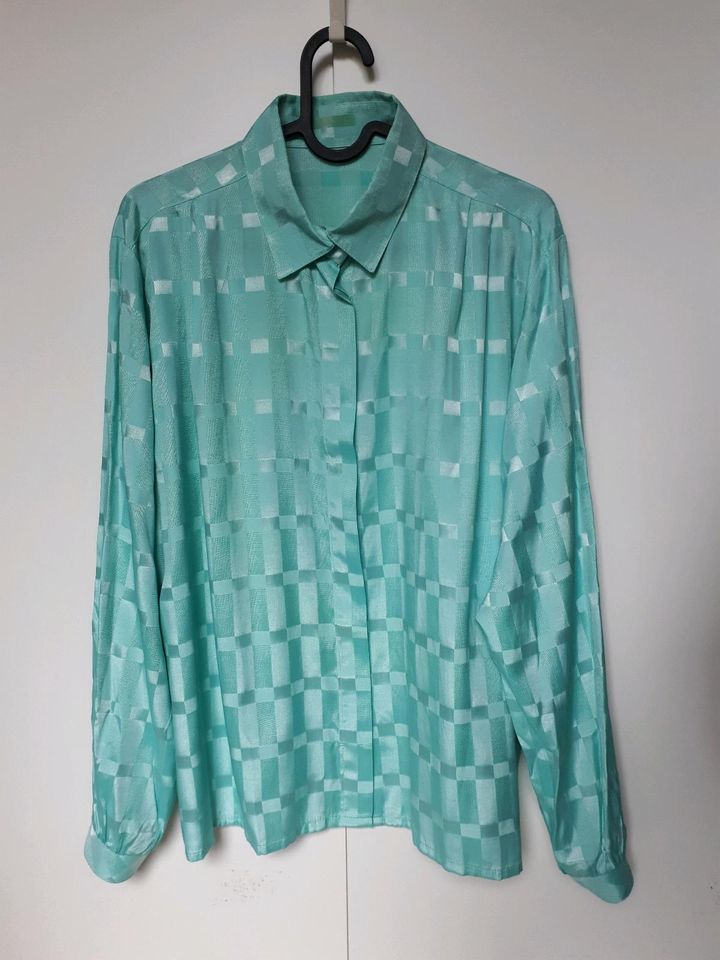 Bluse türkis Original Vintage mit Muster Größe 44 46 2XL XXL 3XL in Hamburg