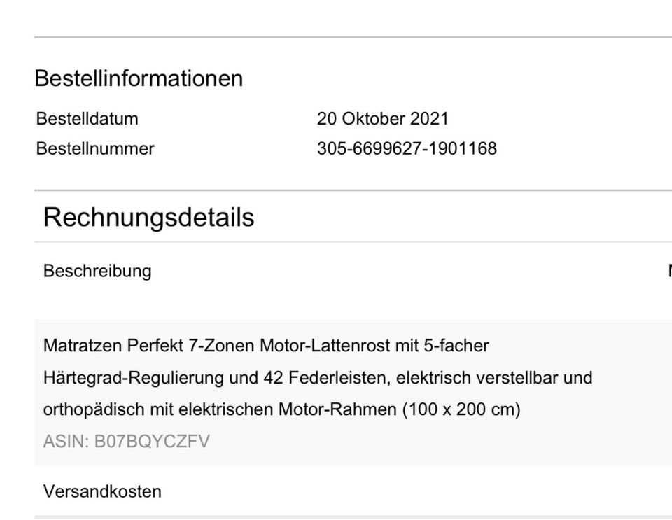 Lattenrost elektrisch verstellbar in Selm