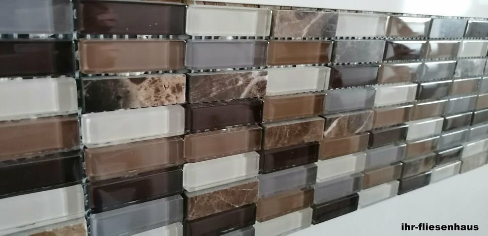 19,90€/Blatt Fliesen Wandfliesen Mosaico Matrix Glas Beige-Braun in Groß Schacksdorf- Simmersdorf