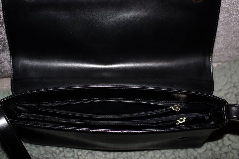 C CREDI Damen tasche Logo Leder Schwarz GUT 34x19x9 in Kiel