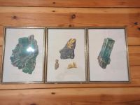 3-Set Mineralien Lithographie, Vintage, Gold, Smaragd und Berryll Berlin - Steglitz Vorschau