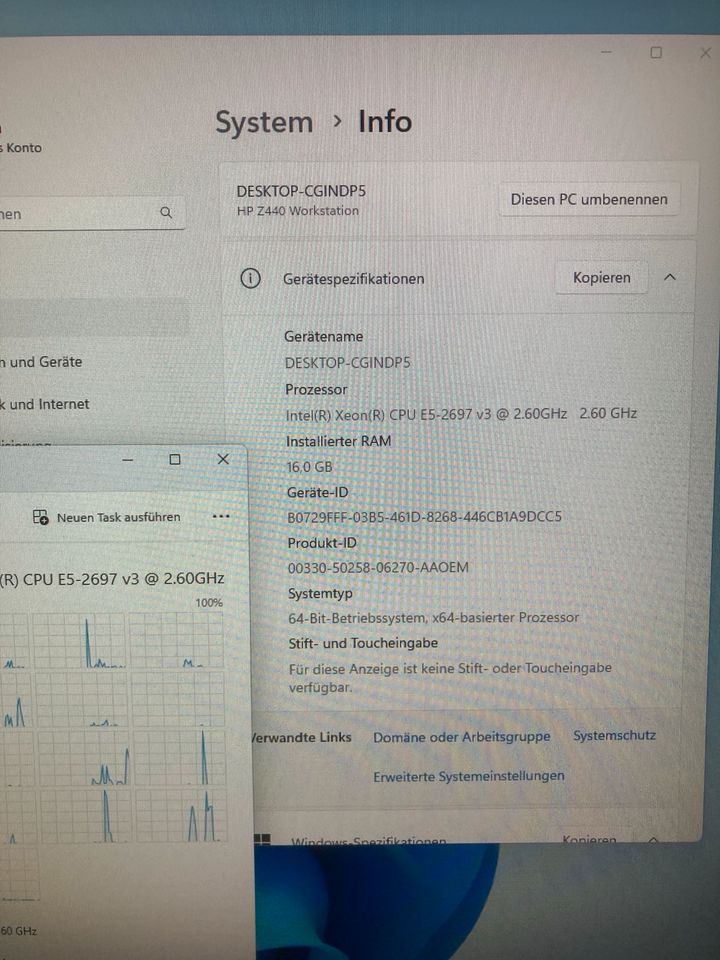 HP Z440|E5-2697v3(14Core/28T)|64GB RAM|2x250GB 860 EVO |W11|Q600 in Abstatt