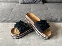 Damen Sandalen Pantoletten Gr.38 Schwarz Sommerschuhe Nordrhein-Westfalen - Würselen Vorschau