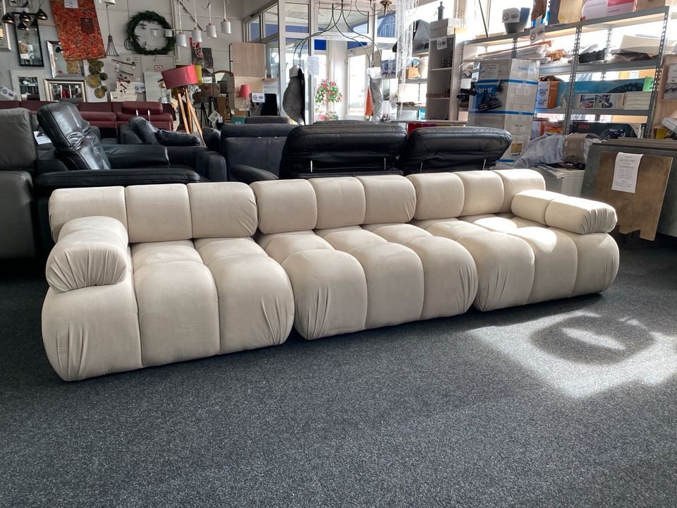 Sofa Ecksofa Sessel Modular Samt hell beige Möbel UVP 1399€ in Alsfeld