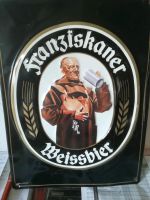 Altes Blechschild Franziskaner Weißbier Bayern - Wasserburg Vorschau