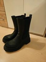 Stiefel Lederimitat schwarz matt Größe 38 Thüringen - Weimar Vorschau