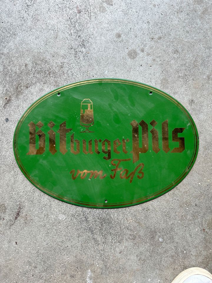 Bitburger vom Fass Emaille Schild in Andernach