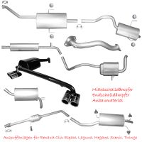 Renault Clio Espace Laguna Megane Modus R19 Scenic Twingo Auspuff Endschalldämpfer Mittelschalldämpfer Hosenrohr Katalysator Rußpartikelfilter Sportauspuff Lambdasonden Flexrohre Rohre Winkelrohre Sachsen - Hoyerswerda Vorschau