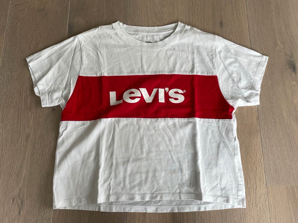 LEVI'S T-Shirt weiß rot large print Damen Gr. S - top in Rösrath