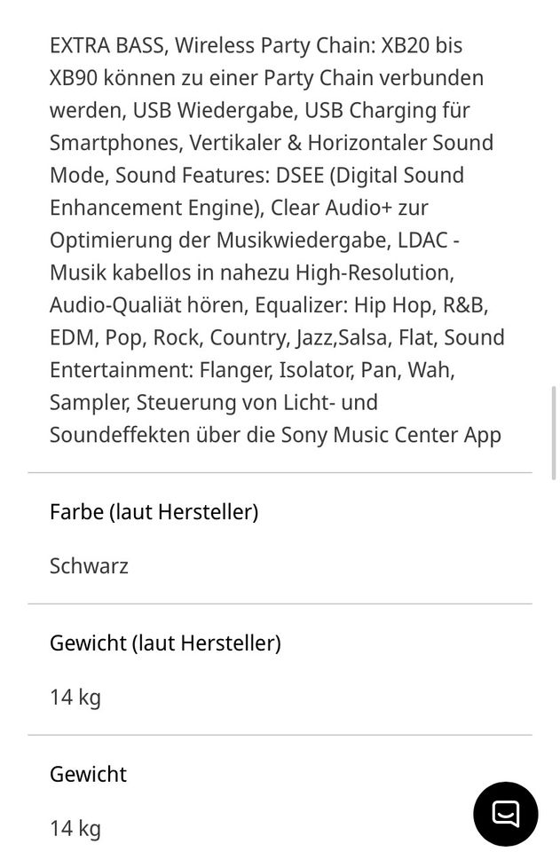 Sony XB90 EXTRA BASS Audiosystem mit int. Akku in Gera