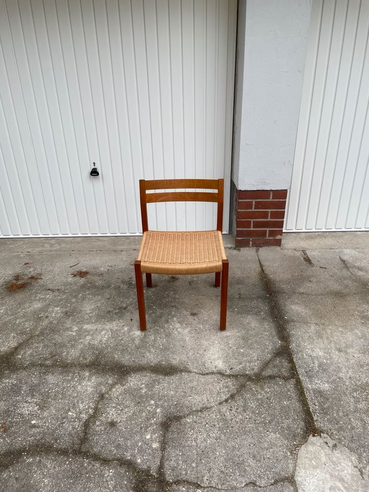 Jørgen Henrik Möller J L Möllers Model 401 Teakholz Papierkordel Esszimmer Stuhl Chair Esstisch Teak Vintage mid Century Dänisch Danish Design 50er 70er 60er Stühle in Berlin