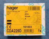 Hager FI Schutzschalter 25A 30mA RCCB Schutz-Schalter CDA225D NEU Baden-Württemberg - Maulbronn Vorschau