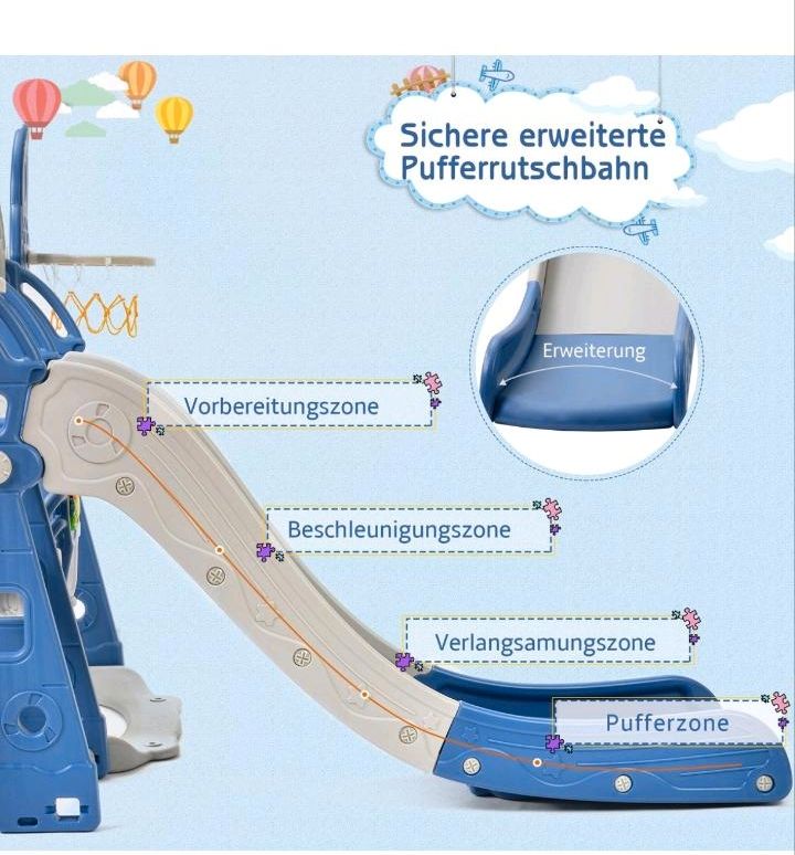 Merax Kinderrutsche mit Schaukel und Basketballkorb in Holdorf