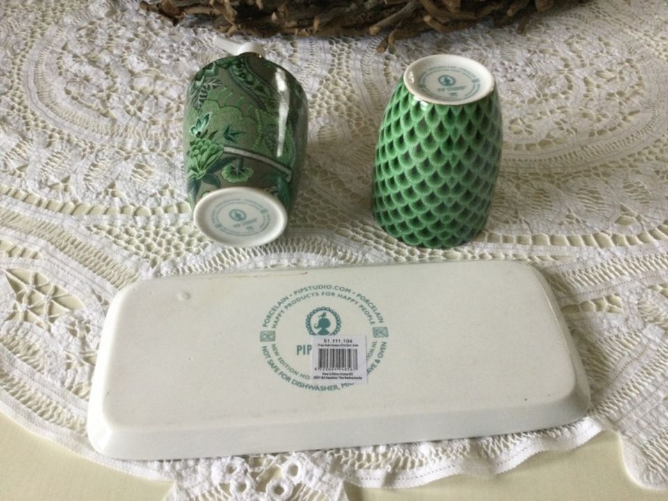 PIP STUDIO BAD Accessoires TRAY SUKI green Becher Tablett Seife in Gerolsheim