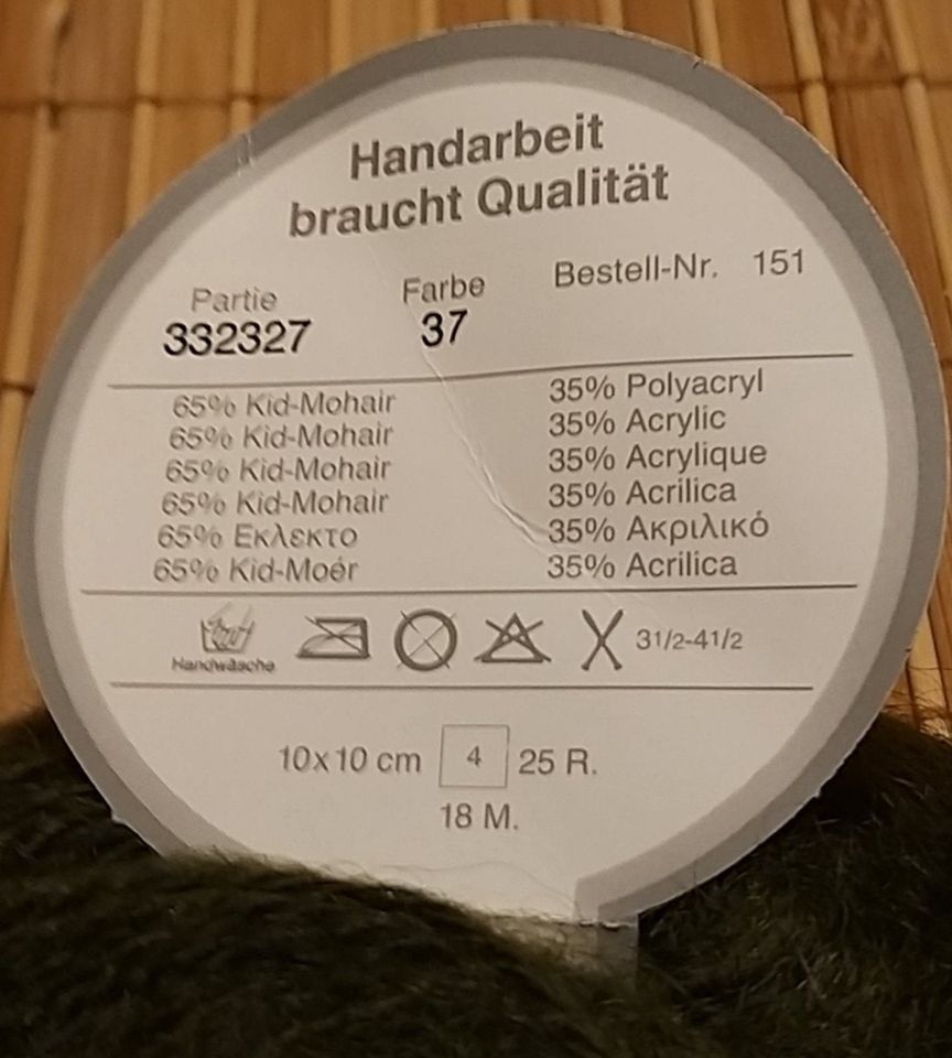 500 g Schoeller Wolle senora in Dschungel (oliv) aus Kid-Mohair in Königslutter am Elm