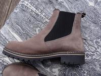 Tamaris Chelsea Boots Gr. 39/40, Nubukleder taupe/hellbraun, Top Hessen - Biebergemünd Vorschau