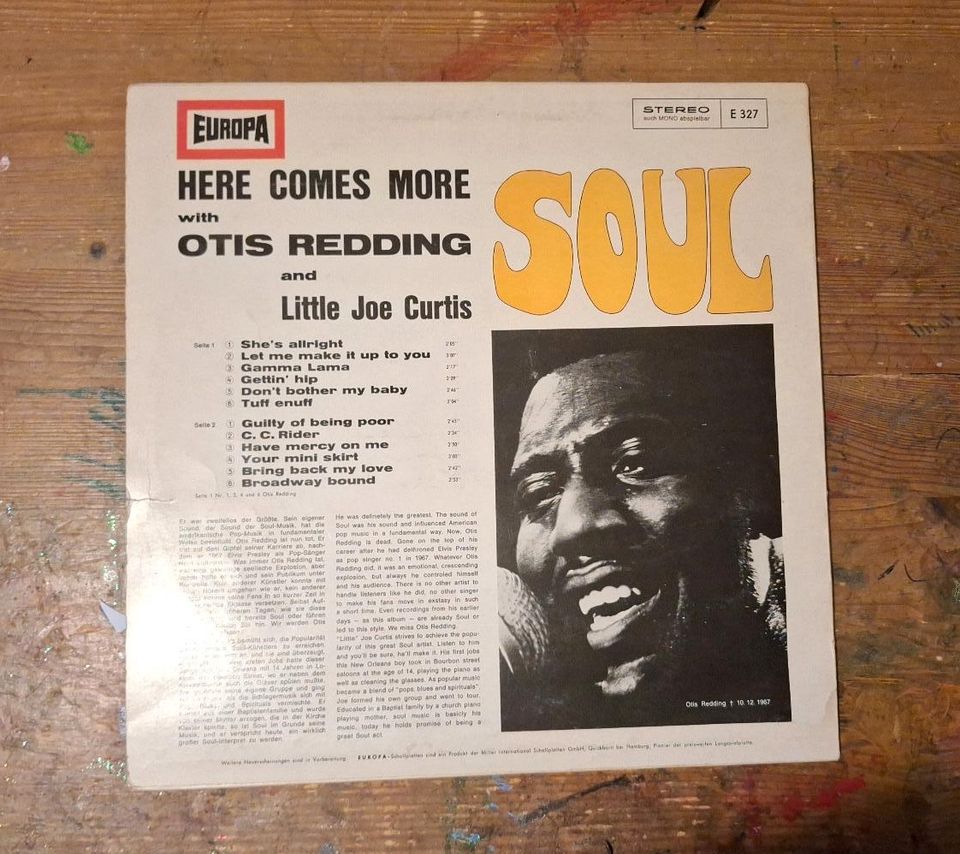 Vinyl LP: Otis Redding & Litte Joe Curtis: Here Comes More Soul in Biebergemünd