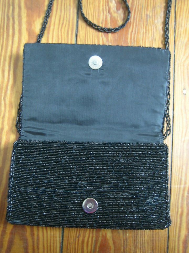 Vintage Perlen Clutch * Abiball * schwarz * Handtasche Kette BoHo in Kiel