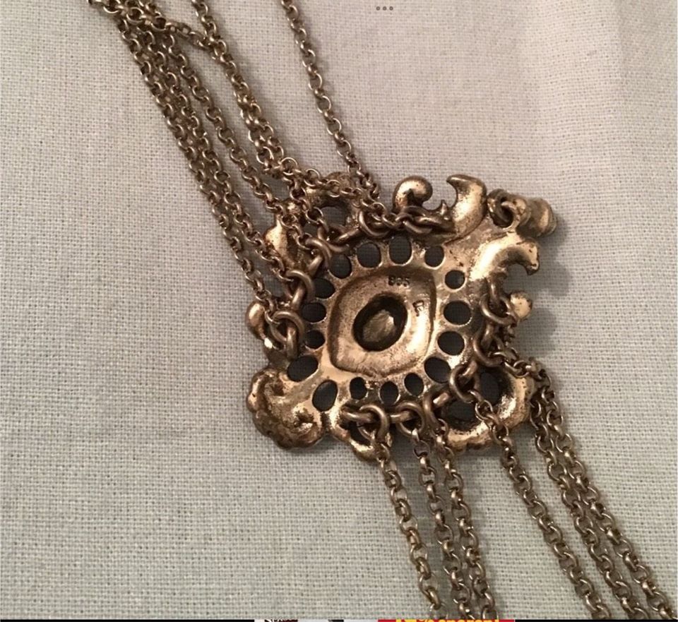 Trachten Kette 835 Silber vintage Halskette Verlängerbar Dirndl in Kumhausen