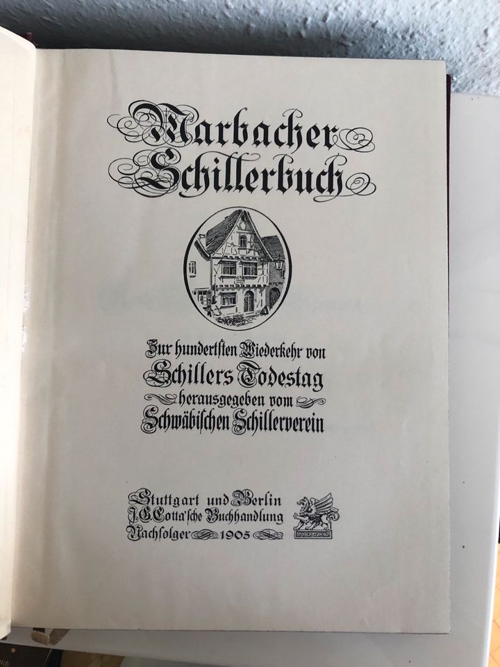 Marbacher Schillerbuch von 1905 in Ravensburg