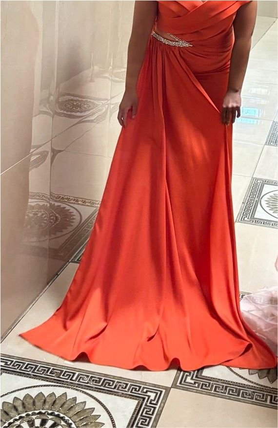 Abendkleid Abiballkleid Hochzeitskleid Koralle Orange Strass in Herne