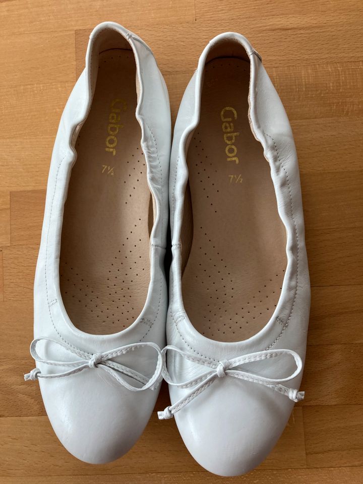 Hochzeitsschuhe, Schuhe, Ballerinas Gabor Gr. 7,5 weiß neu in Wöllstadt