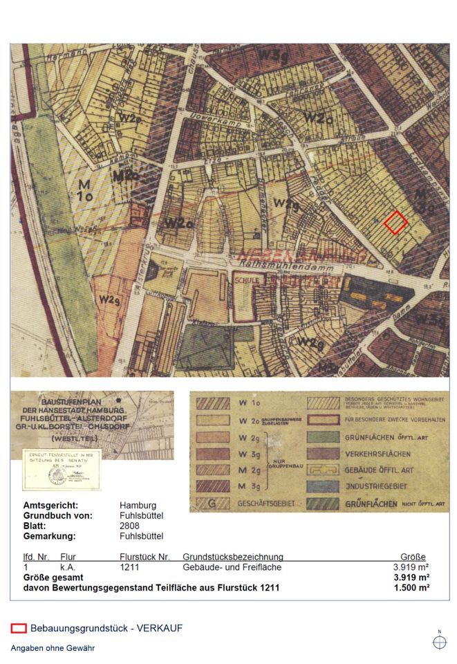 VERKAUF ca. 1.500 m² Baugrundstück in begehrter, ruhiger Wohnlage in Hamburg Fuhlsbüttel in Hamburg