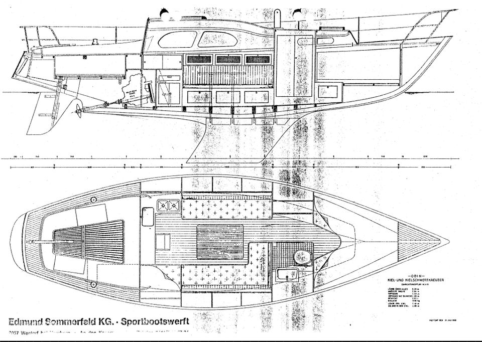 31' Mahagoni Segelyacht Sommerfeld Odin formverleimt, Bauprojekt in Berlin