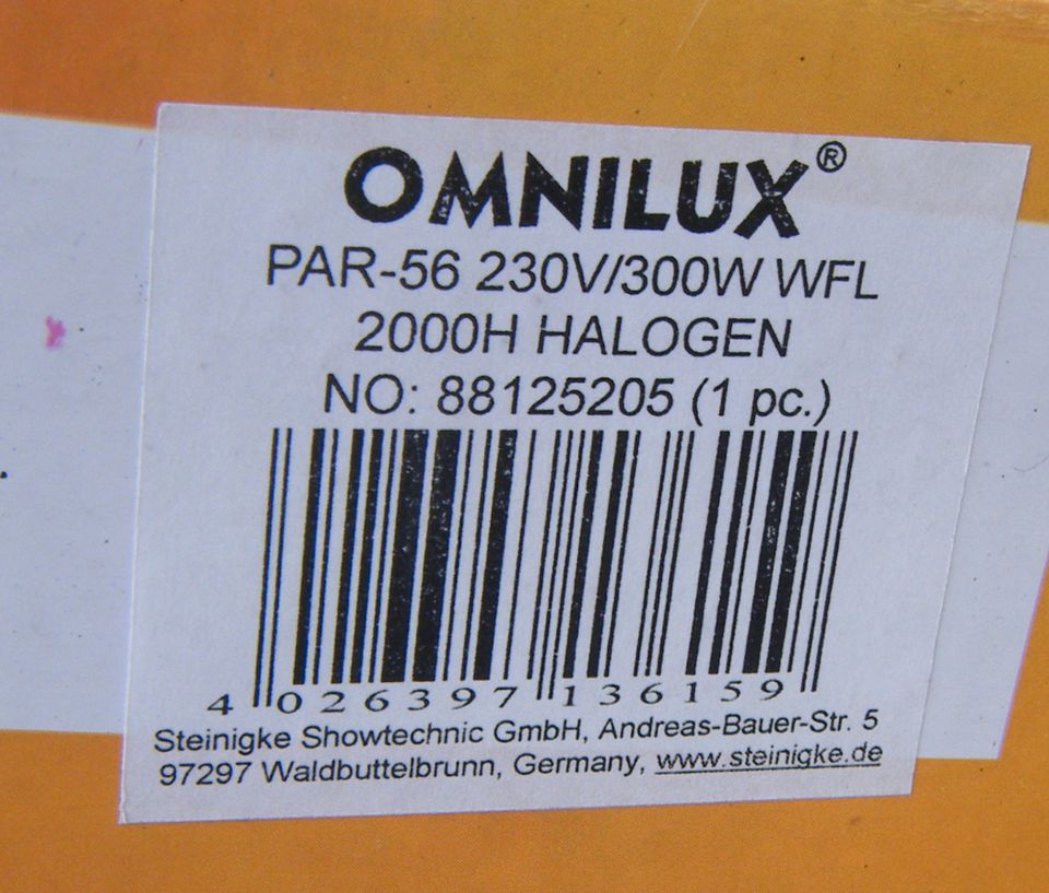 2 Omnilux PAR 56 Lame Leuchte neu230V 300W in Sinsheim