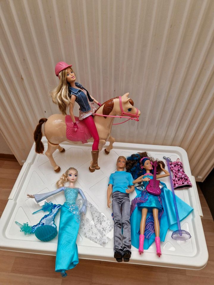 Barbie Pferd Reiterin  Barbie Puppen Ken Eiskönigin in Untermerzbach