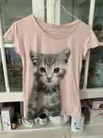 Damen Mädchen T Shirt Rosé Rosa Katze cat Print Gr. 170 Sachsen-Anhalt - Aschersleben Vorschau